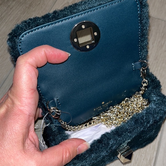 NWT! $169 MSRP kate spade Audrey Faux Shearling Micro Crossbody - Picture 12 of 13